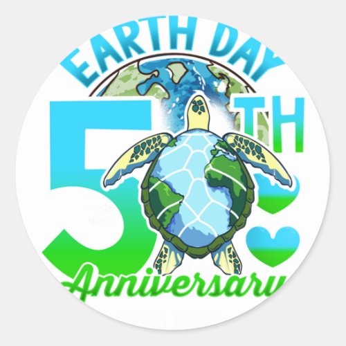50th Earth Day Environment Protection Climate Chan Classic Round Sticker