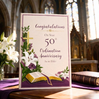 50th Elder Ordination Anniversary Congratulations Card