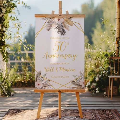 50th Elegant Wedding Anniversary Poster