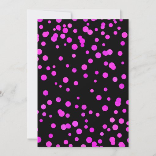 50th Fabulous Birthday Hot Pink Foil Dots On Black Invitation Zazzle