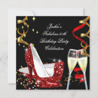 Birthday Wishes With Love Female Card Stiletto Wine Chocolates Bling on  front