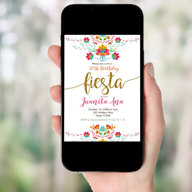50th Fiesta Surprise Birthday Party Invitation (Front Digital)