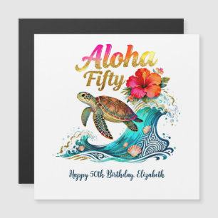 50th Fifty Birthday Card Tropical Ocean Beach