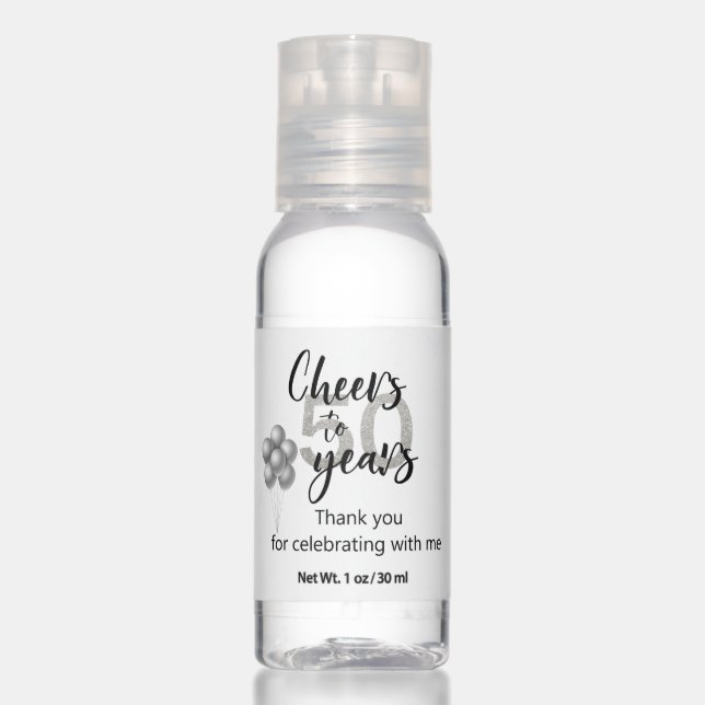 50th Fifty Birthday Thank you Gift Hand Sanitizer (Front)