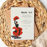 50th Flamenco Dancer Birthday Party Thank You Card<br><div class="desc">A spicy Spanish-themed 50th birthday party Thank You card featuring a hand-drawn flamenco dancer illustration in bold red and black colors.</div>