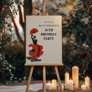 50th Flamenco Dancer Birthday Party Welcome Foam Board