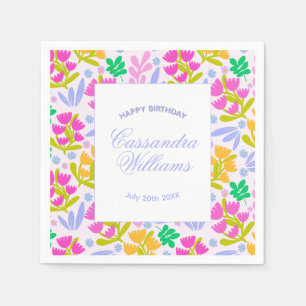 50th floral elegant chic watercolor Invitation Napkins