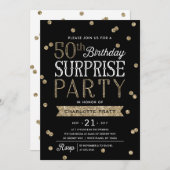 50th Glitter Confetti Surprise Party Invitation (Front/Back)