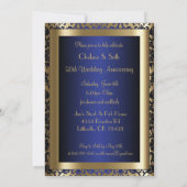 50th Gold and Blue Wedding Anniversary | DIY Text Invitation (Back)