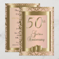 50th Gold and Rose Wedding Anniversary | DIY Text