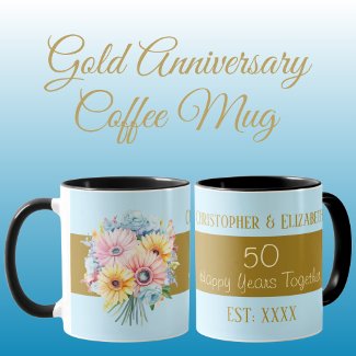 50th gold anniversary flowers names blue