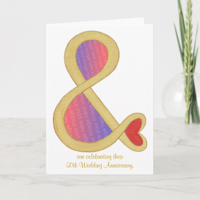 50th Gold Anniversary Invitations, And & Sign Invitation (Front)