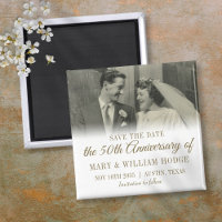 50th Gold Anniversary Wedding Photo Save The Date