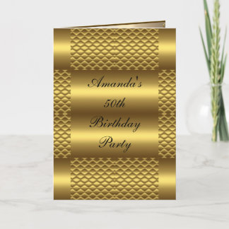 50th Gold Birthday Card 50th birthday
