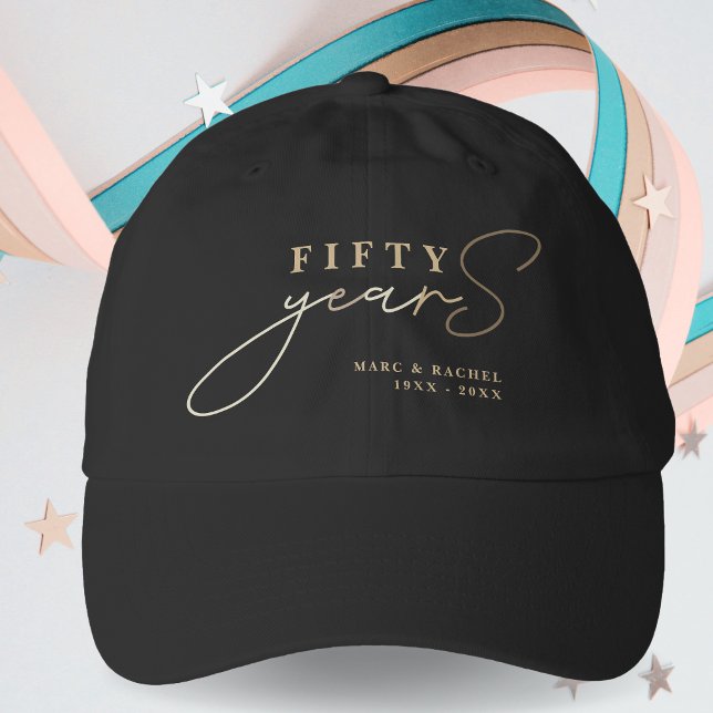 50th Gold Black Wedding Anniversary Gift Cap (Creator Uploaded)