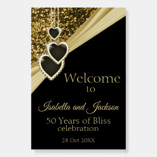 50th Gold Glitter Anniversary Foam Board