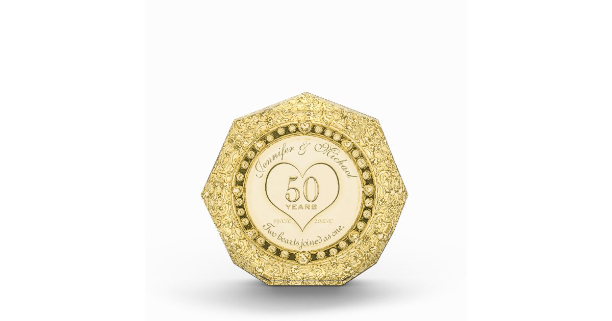 50th Gold Wedding Anniversary Award | Zazzle.com