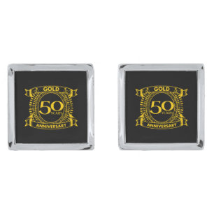 50th Gold Wedding Anniversary Cufflinks