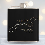 50th Gold Wedding Anniversary Gift Flask<br><div class="desc">Stylish and elegant flask designed for a milestone 50th wedding anniversary.  Easily personalize and customize by year and name for yourself or special friends,  couples,  parents or your husband / wife. Be sure to check out the rest of my collection for more gifting ideas.</div>