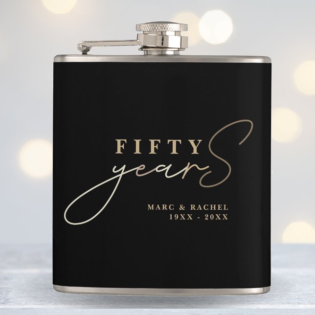 50th Gold Wedding Anniversary Gift Flask (Creator Uploaded)