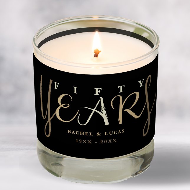 50th Gold Wedding Anniversary Gift Scented Candle (Creator Uploaded)