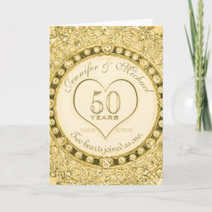 50th Gold Wedding Anniversary Gold Card