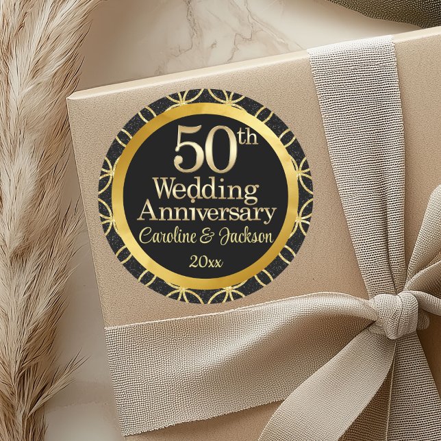 50th Gold Wedding Anniversary Gold Letters Sticker (Creator Uploaded)