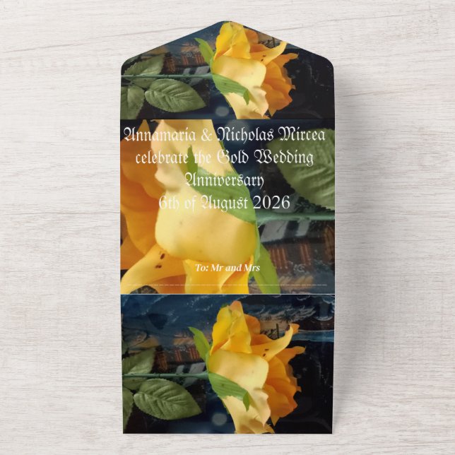 50th gold wedding anniversary invitation   (Outside)