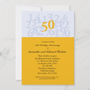 50th Gold Wedding Anniversary Invitation