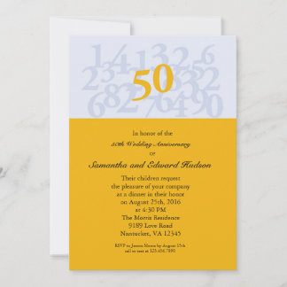 50th Gold Wedding Anniversary Invitation
