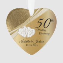 50th Gold Wedding Anniversary 💕 Keepsake Design Ornament