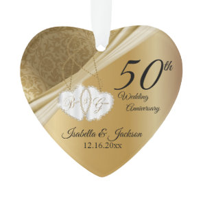 50th Gold Wedding Anniversary 💕 Keepsake Design Ornament