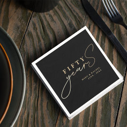 50th Gold Wedding Anniversary Napkins