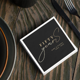 50th Gold Wedding Anniversary Napkins