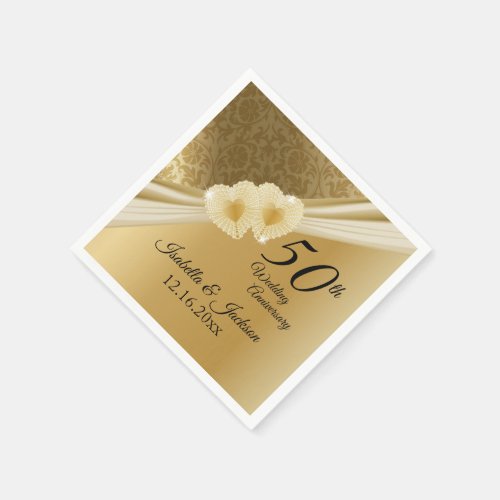 50th Gold Wedding Anniversary Napkins