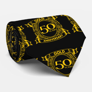 50th Gold Wedding Anniversary Neck Tie