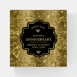 50th gold wedding anniversary paperweight