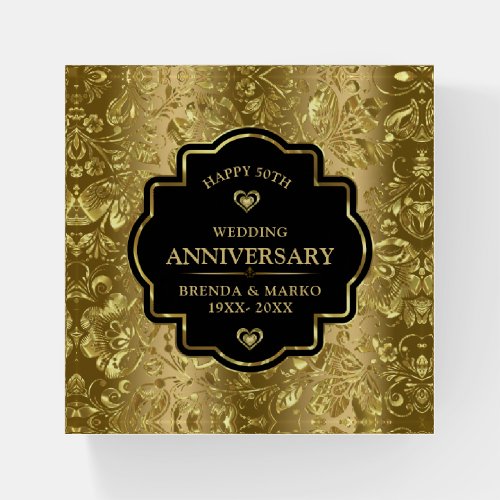 50th gold wedding anniversary paperweight