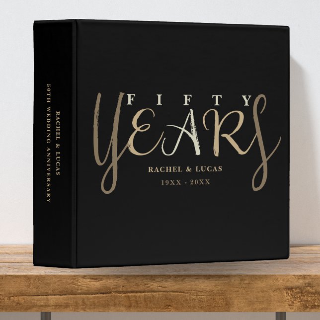 50th Gold Wedding Anniversary Photo Album 3 Ring Binder (Creator Uploaded)
