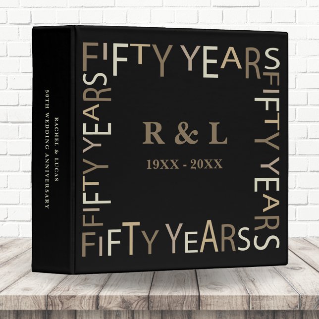 50th Gold Wedding Anniversary Photo Album (White) 3 Ring Binder (Creator Uploaded)