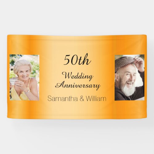 50th gold wedding anniversary photo banner