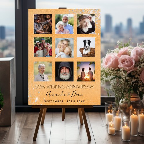50th gold wedding anniversary photo collage