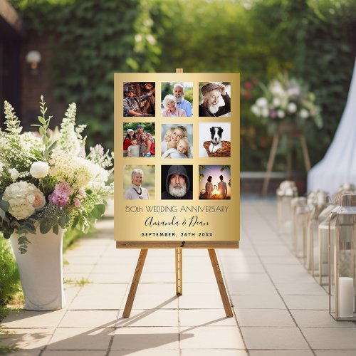 50th gold wedding anniversary photo collage
