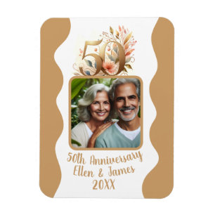 50th Gold Wedding Anniversary Photo Keepsake Magnet