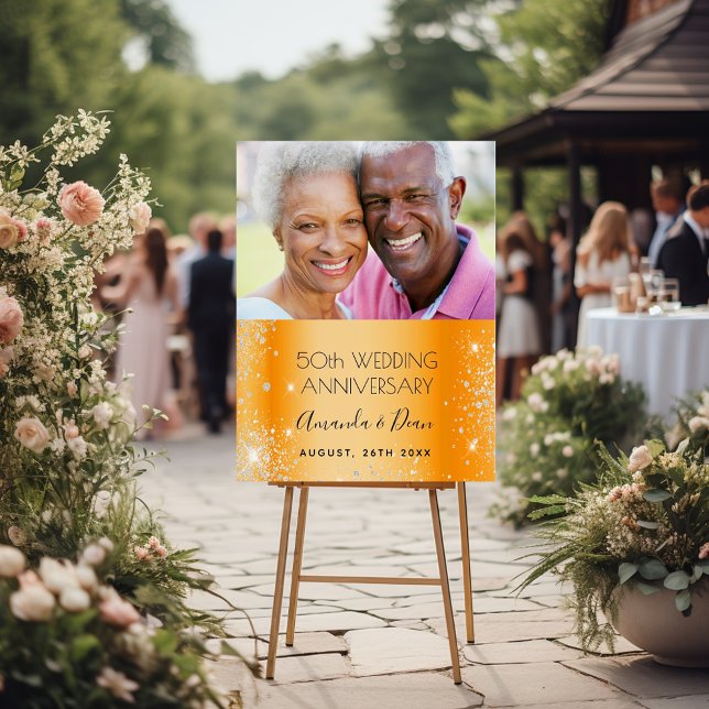 50th gold wedding anniversary photo welcome foam board (Creator Uploaded)