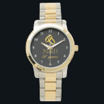 50th Gold wedding anniversary watch for husband<br><div class="desc">50th Gold wedding anniversary watch for husband. Cute gift idea for fifty years of marriage. Entwined golden rings.</div>