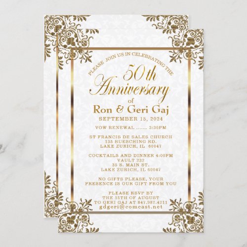 50th Golden Anniversary 2 Invitation