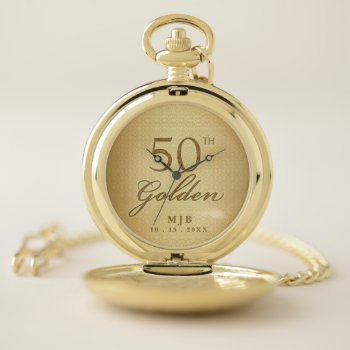 50th Golden Anniversary Business Or Wedding Pocket Watch by PersonalExpressions at Zazzle