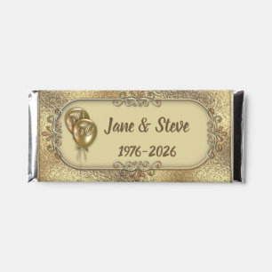 50th Golden Anniversary Candy Bars Party Favor