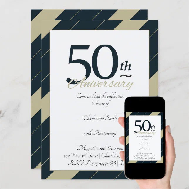 50th Golden Anniversary Celebration Invitation | Zazzle